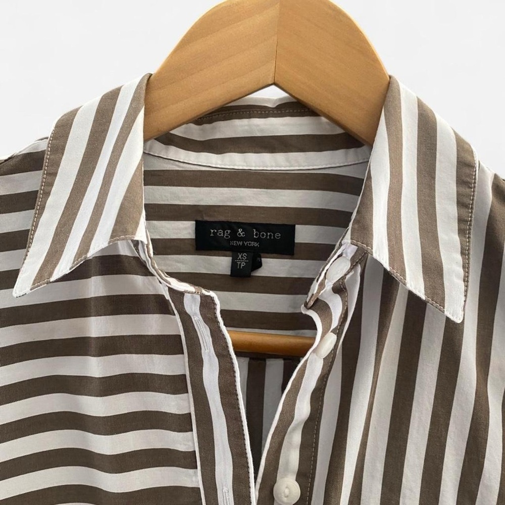 Rag & Bone Mina Stripe Crop Shirts - Picture 6 of 9